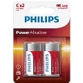 philips - power alkaline battery c lr14 blister*2